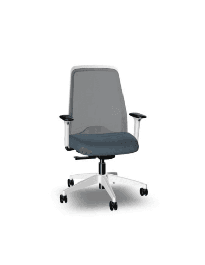 EVERY - Silla Giratoria Malla y Base Blanca